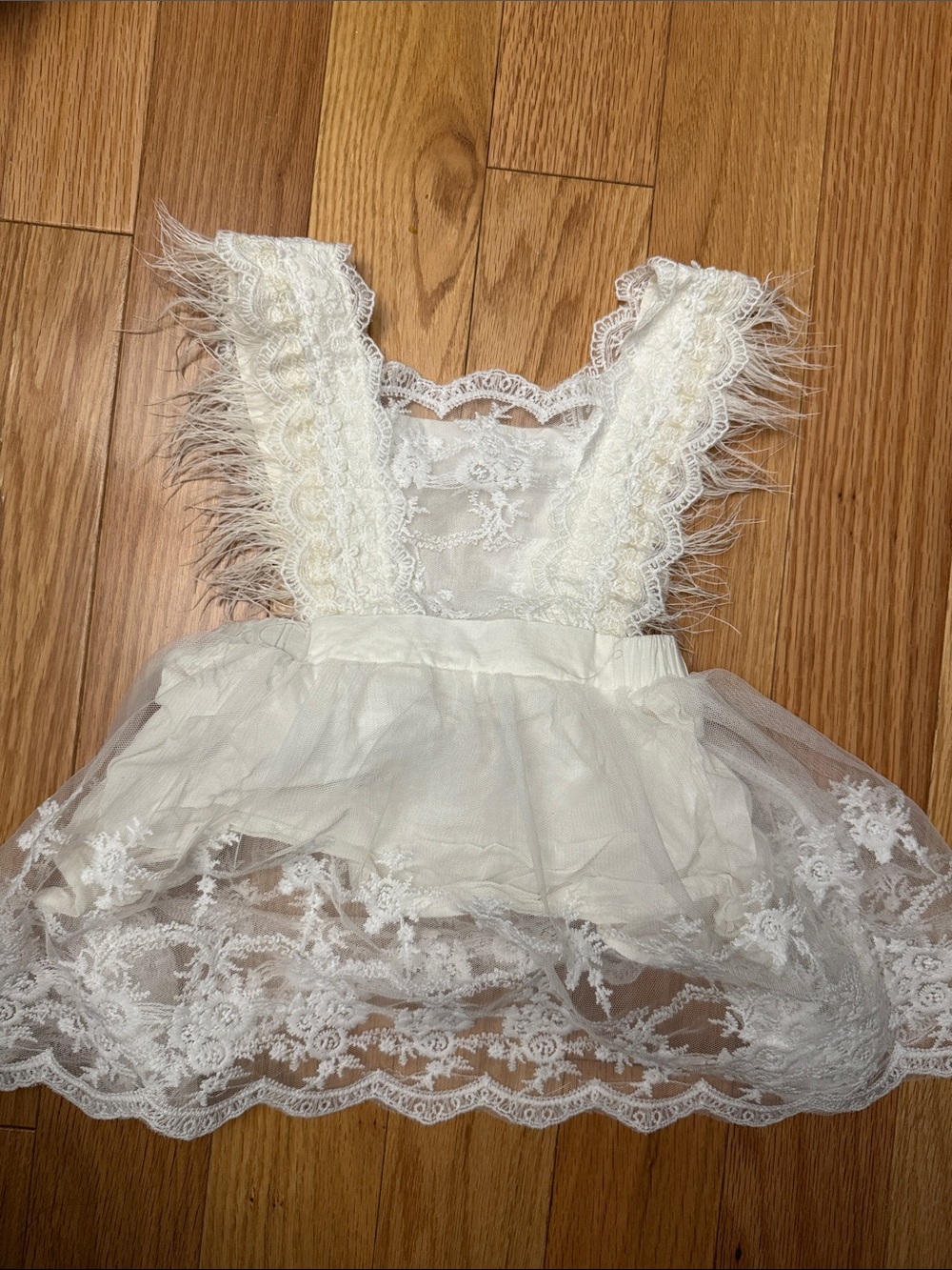Ivory Lace Ruffled Baby Dress